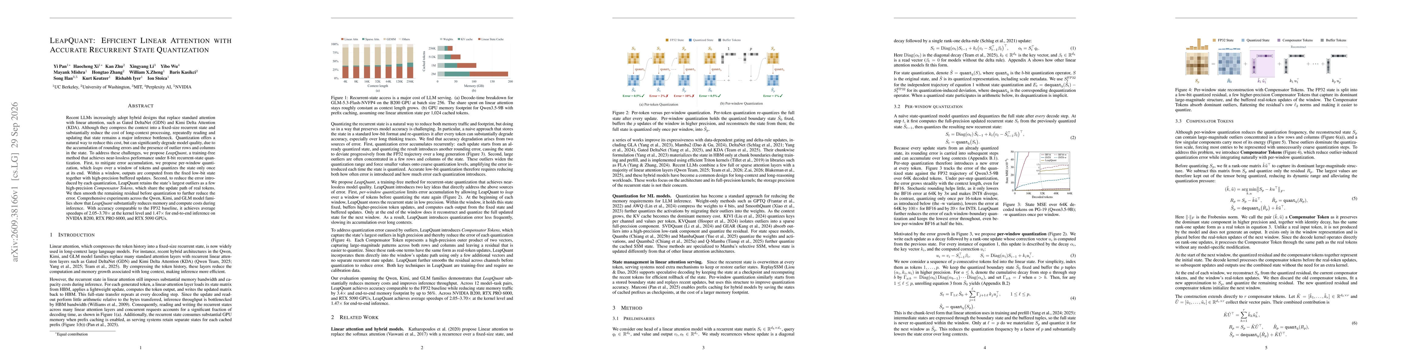 Thumbnail for LeapQuant: Efficient Linear Attention with Accurate Recurrent State Quantization