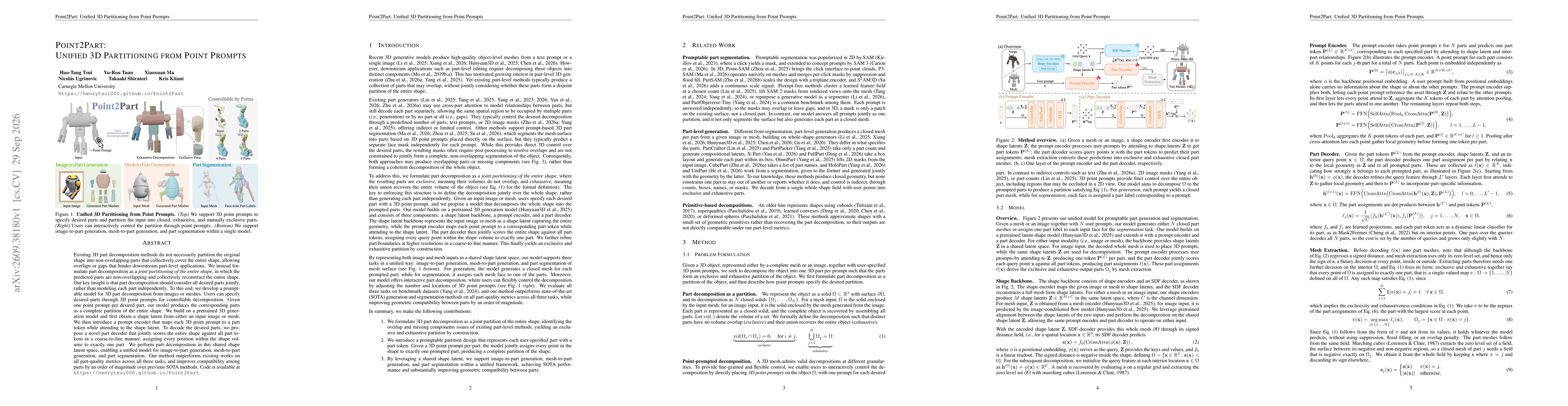 Thumbnail for Point2Part: Unified 3D Partitioning from Point Prompts