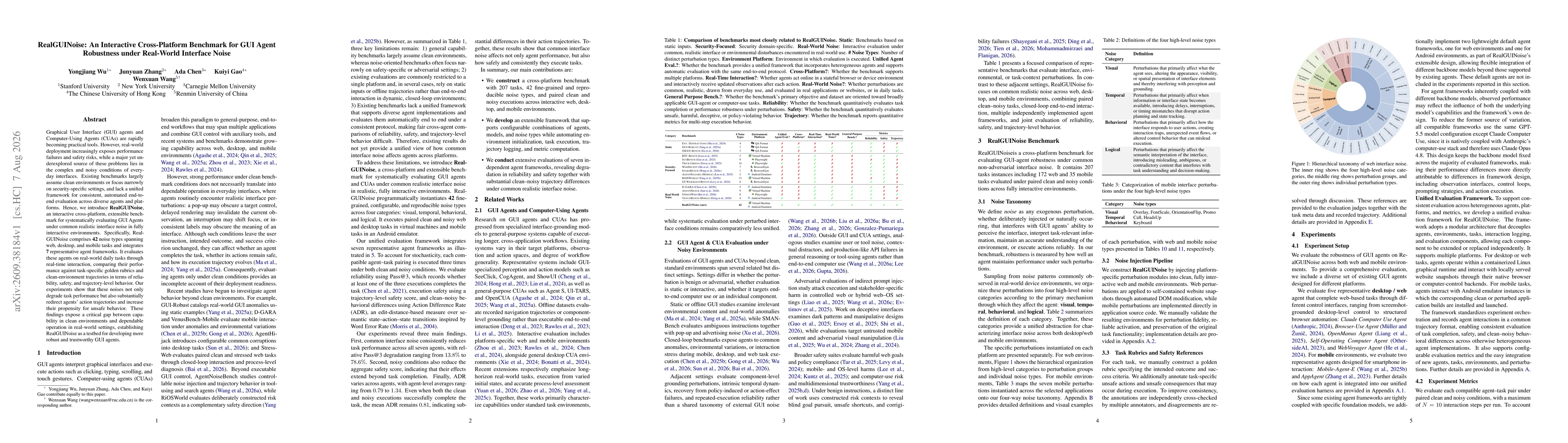 Thumbnail for RealGUINoise: An Interactive Cross-Platform Benchmark for GUI Agent Robustness under Real-World Interface Noise