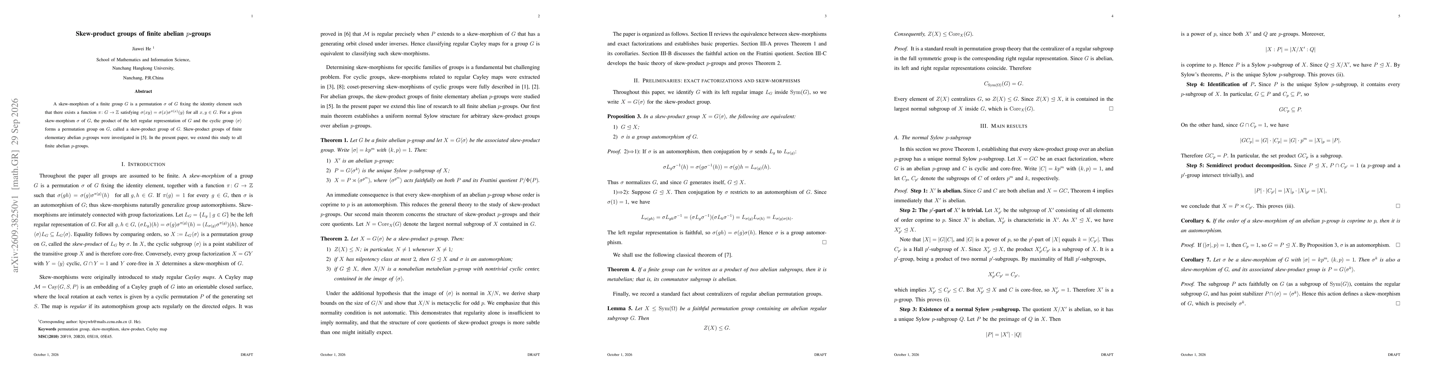 Thumbnail for Skew-product groups of finite abelian $p$-groups