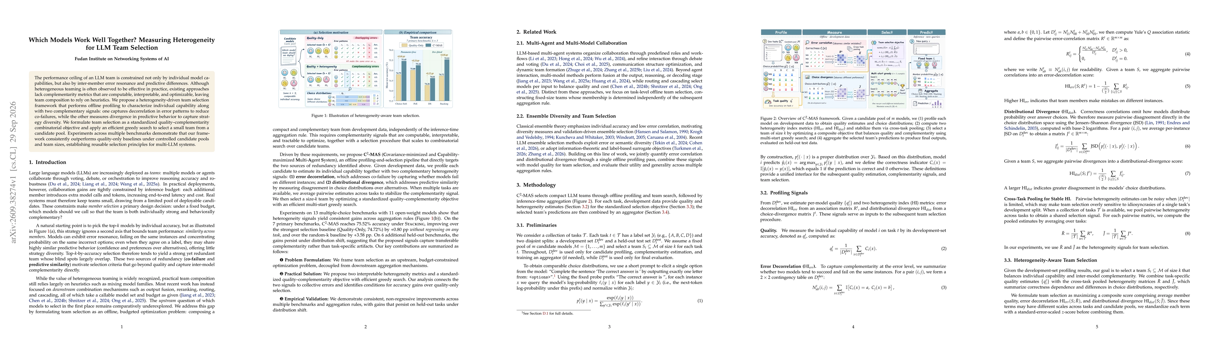 Thumbnail for Which Models Work Well Together? Measuring Heterogeneity for LLM Team Selection