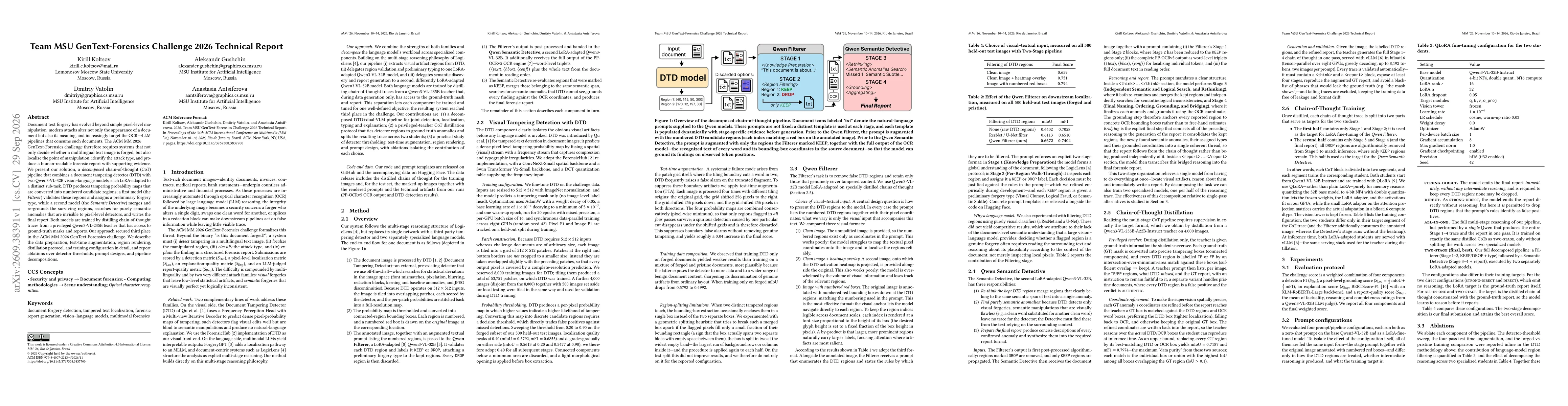 Thumbnail for Team MSU GenText-Forensics Challenge 2026 Technical Report