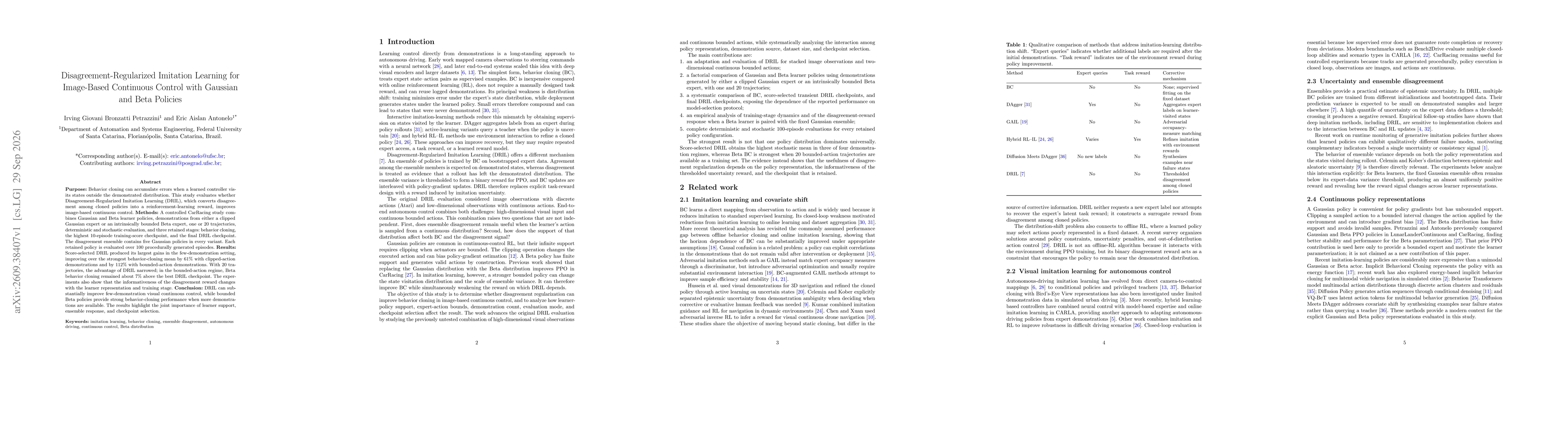 Thumbnail for Disagreement-Regularized Imitation Learning for Image-Based Continuous Control with Gaussian and Beta Policies