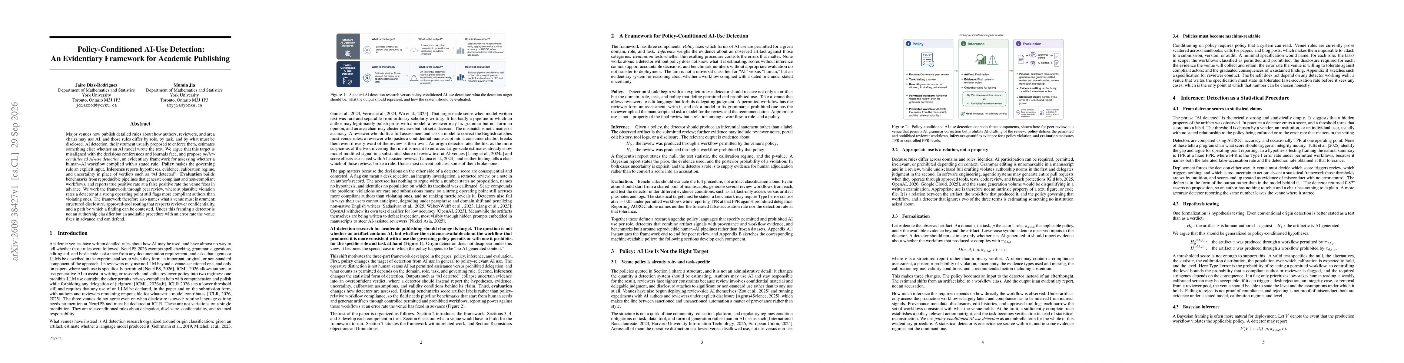 Thumbnail for Policy-Conditioned AI-Use Detection: An Evidentiary Framework for Academic Publishing