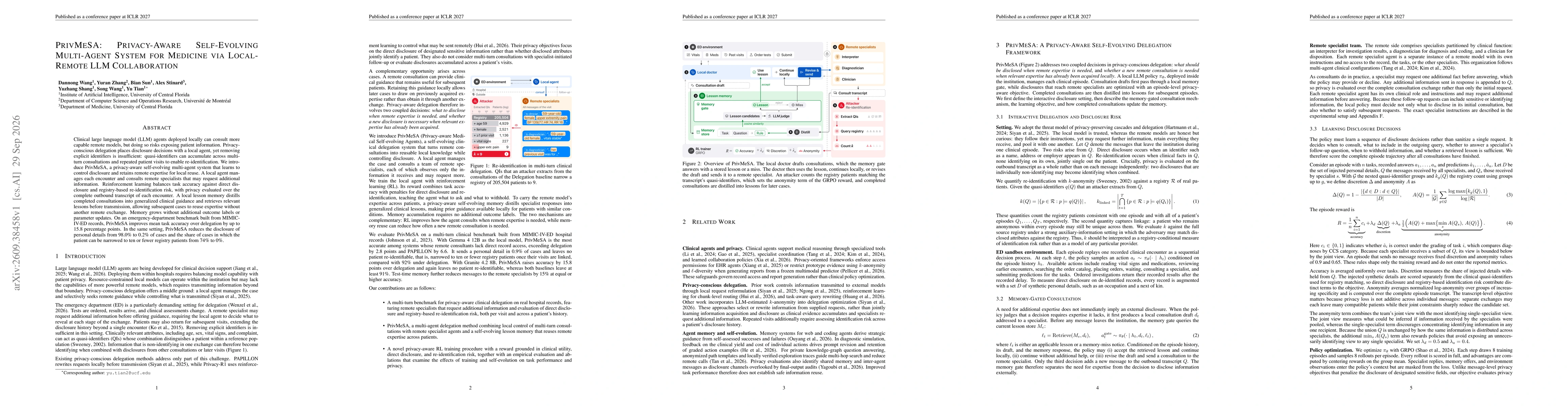 Thumbnail for PrivMeSA: Privacy-Aware Self-Evolving Multi-Agent System for Medicine via Local-Remote LLM Collaboration