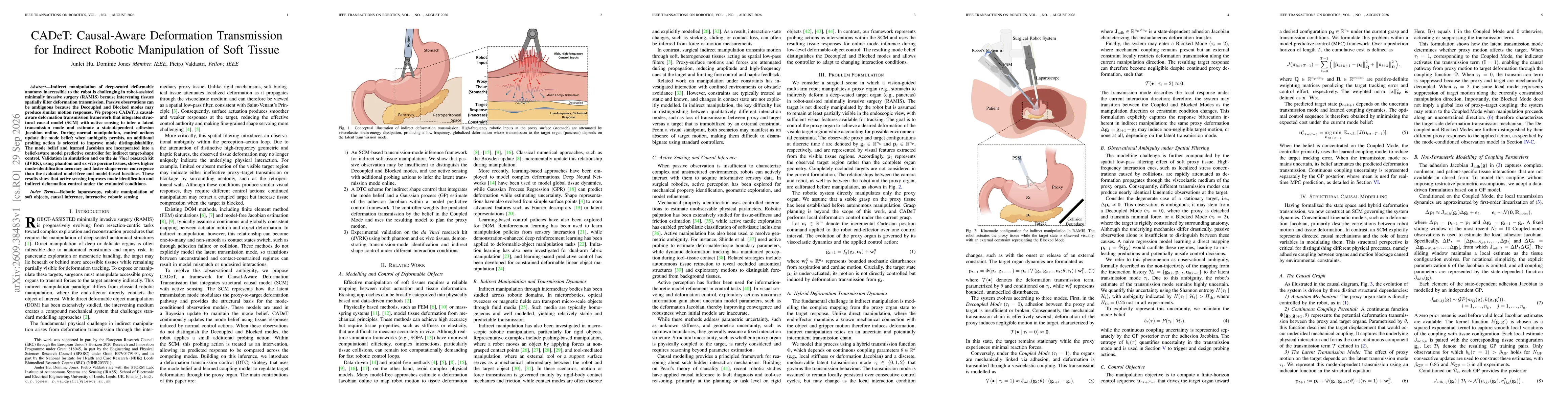 Thumbnail for CADeT: Causal-Aware Deformation Transmission for Indirect Robotic Manipulation of Soft Tissue