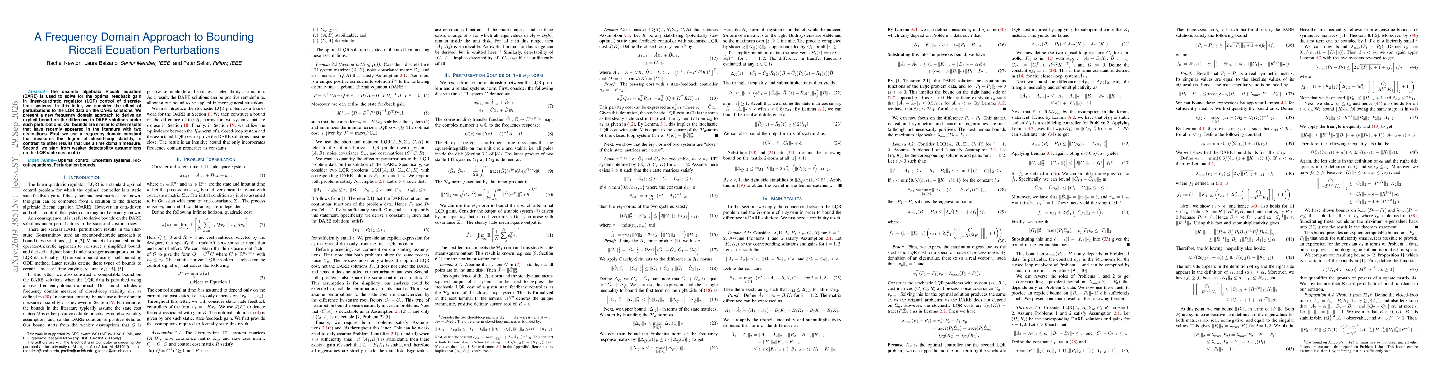 Thumbnail for A Frequency Domain Approach to Bounding Riccati Equation Perturbations