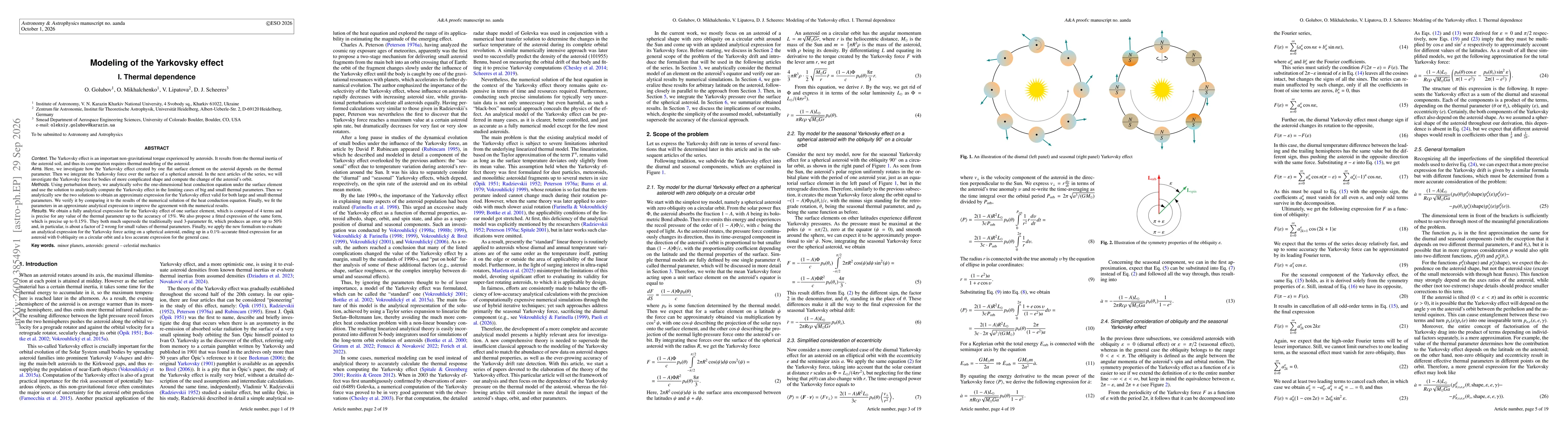 Thumbnail for Modeling of the Yarkovsky effect. I. Thermal dependence