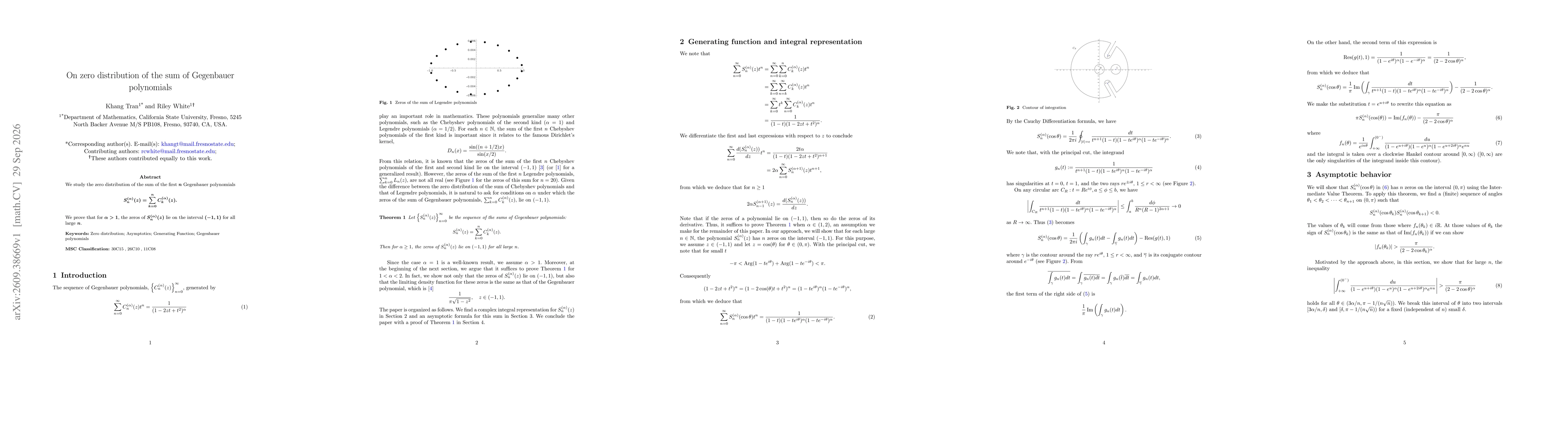 Thumbnail for On zero distribution of the sum of Gegenbauer polynomials
