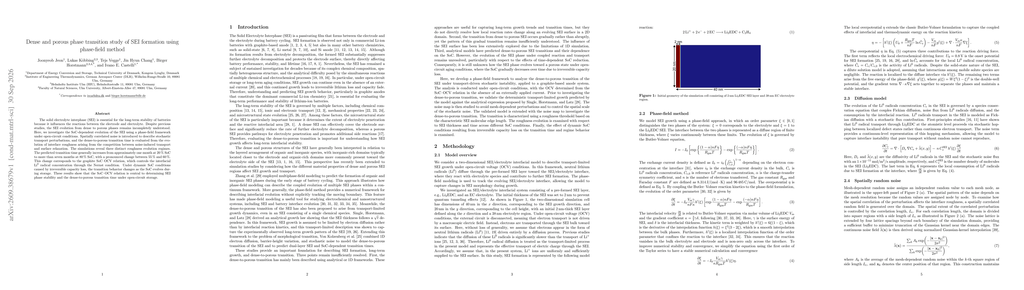Thumbnail for Dense and porous phase transition study of SEI formation using phase-field method