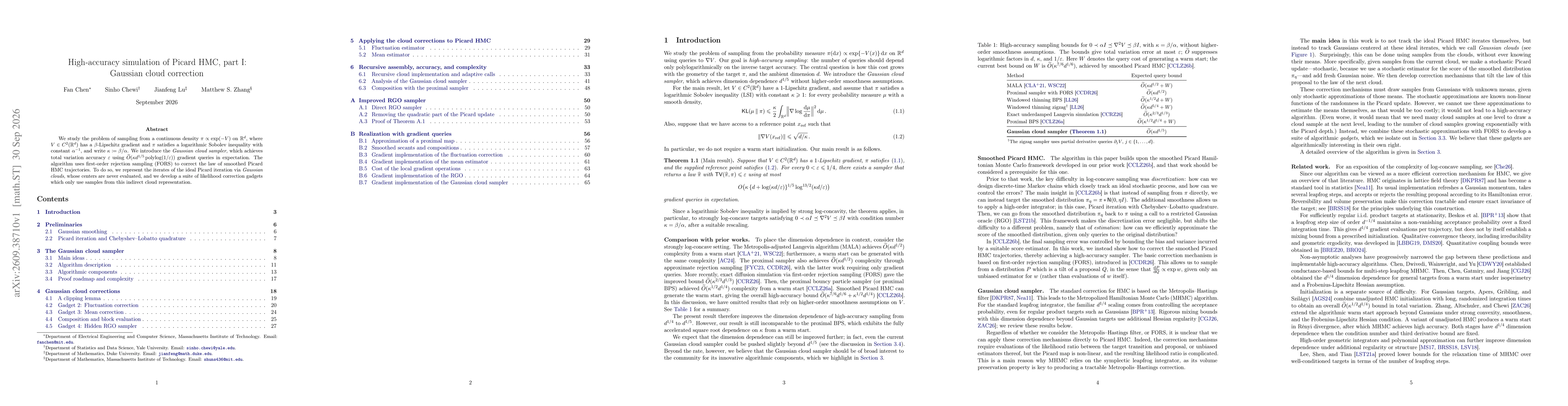 Thumbnail for High-accuracy simulation of Picard HMC, part I: Gaussian cloud correction