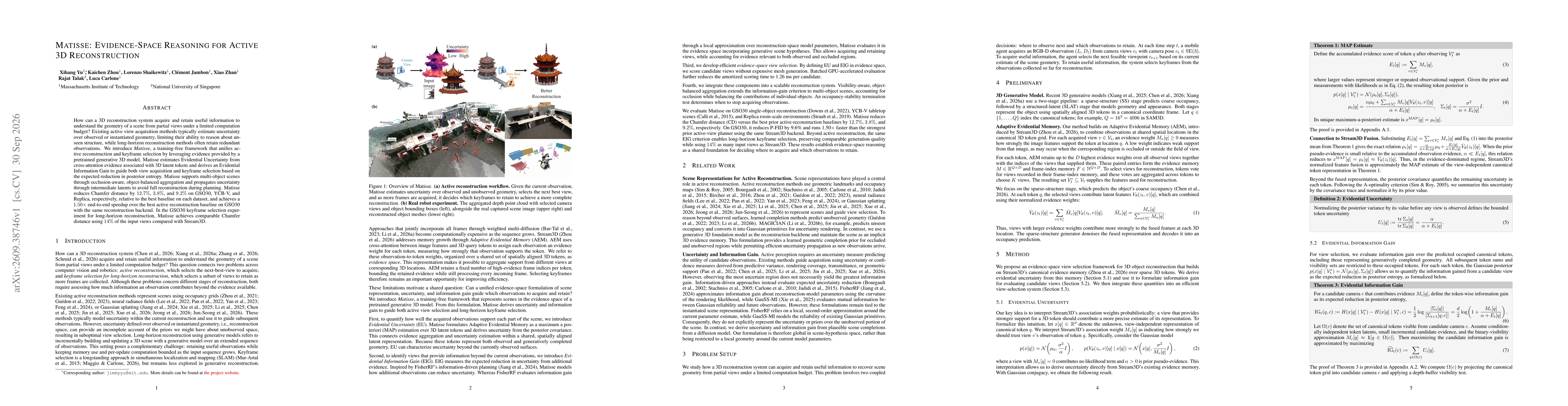 Thumbnail for Matisse: Evidence-Space Reasoning for Active 3D Reconstruction