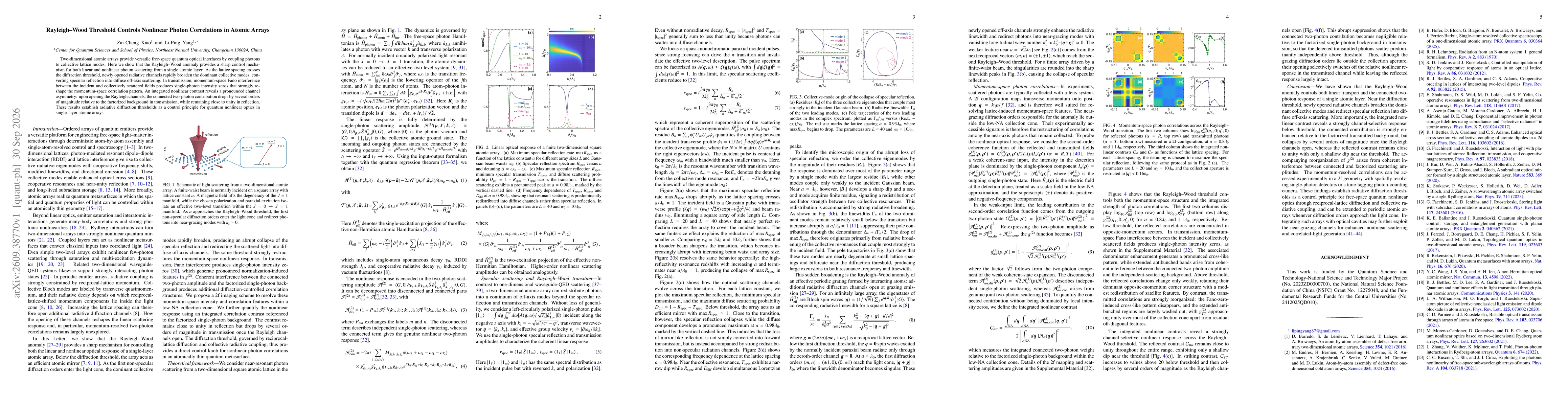 Thumbnail for Rayleigh-Wood Threshold Controls Nonlinear Photon Correlations in Atomic Arrays