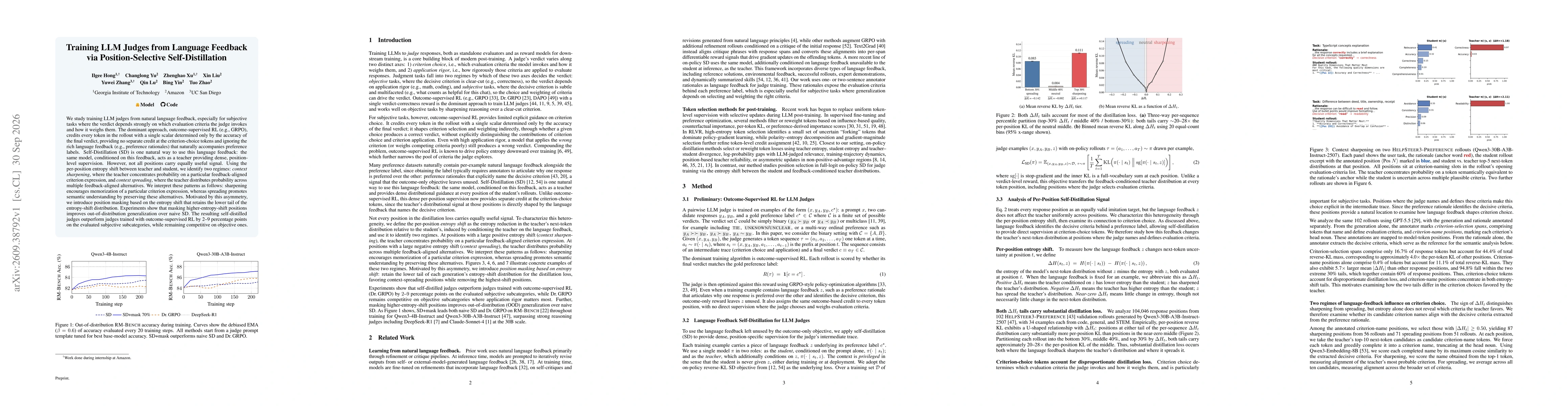 Thumbnail for Training LLM Judges from Language Feedback via Position-Selective Self-Distillation