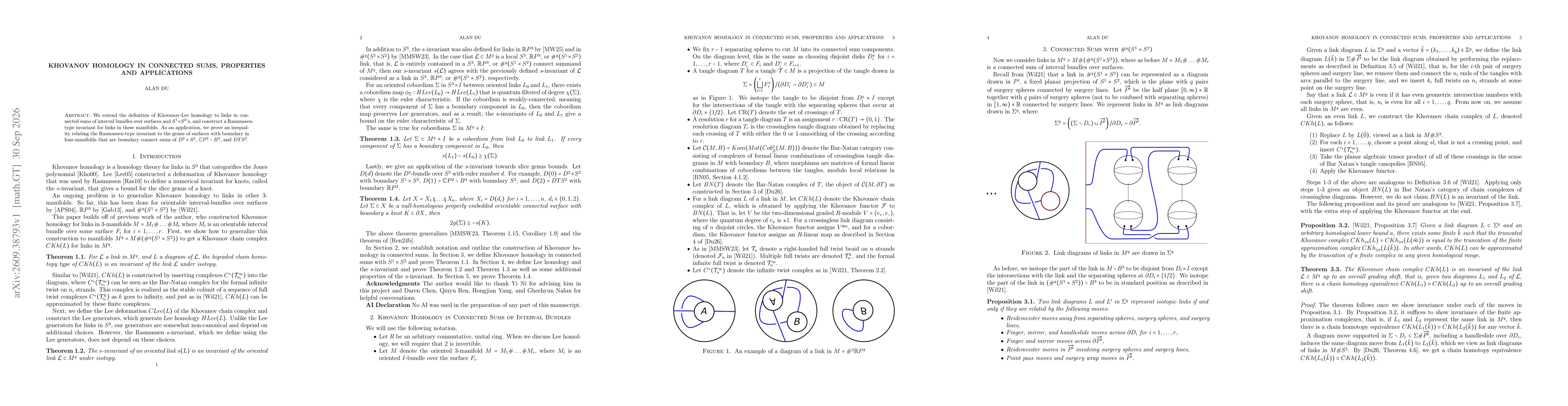 Thumbnail for Khovanov Homology in Connected Sums, Properties and Applications