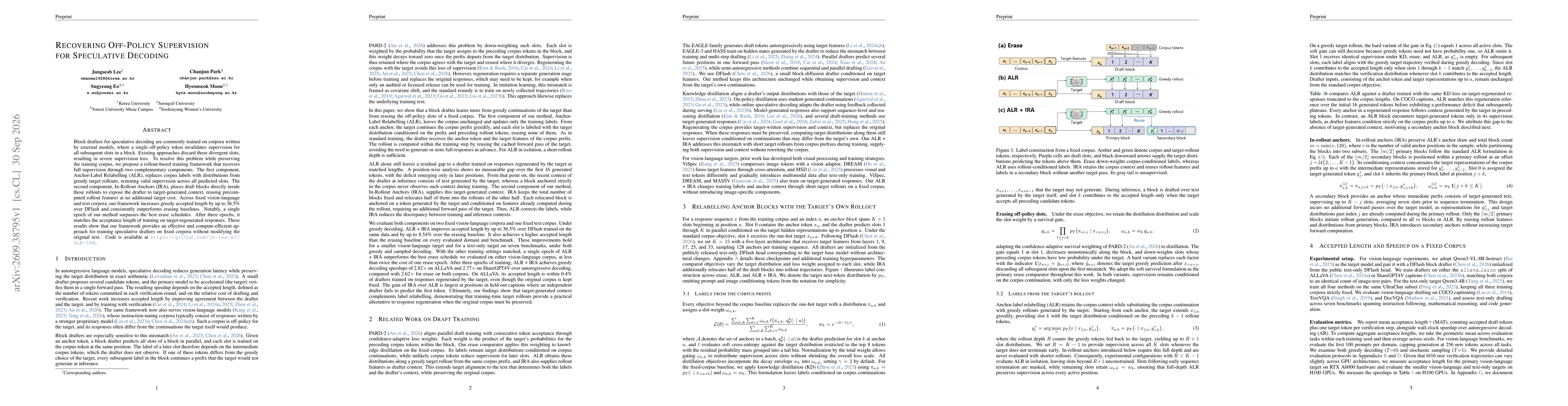 Thumbnail for Recovering Off-Policy Supervision for Speculative Decoding