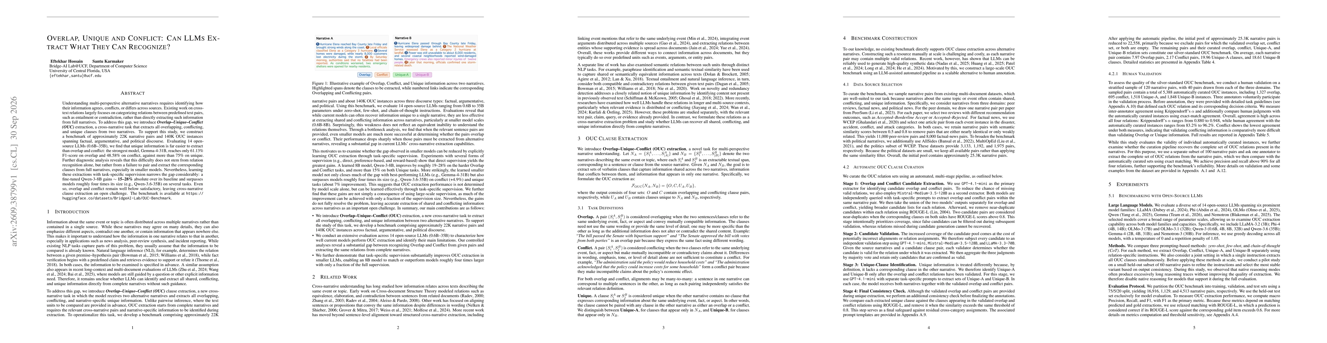 Thumbnail for Overlap, Unique and Conflict: Can LLMs Extract What They Can Recognize?
