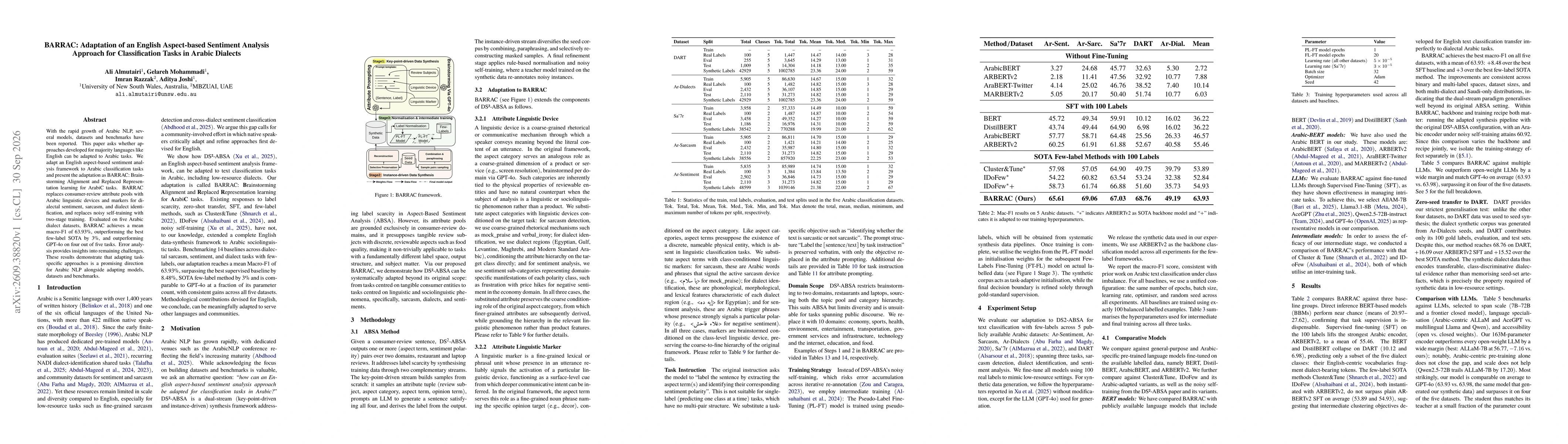 Thumbnail for BARRAC: Adaptation of an English Aspect-based Sentiment Analysis Approach for Classification Tasks in Arabic Dialects