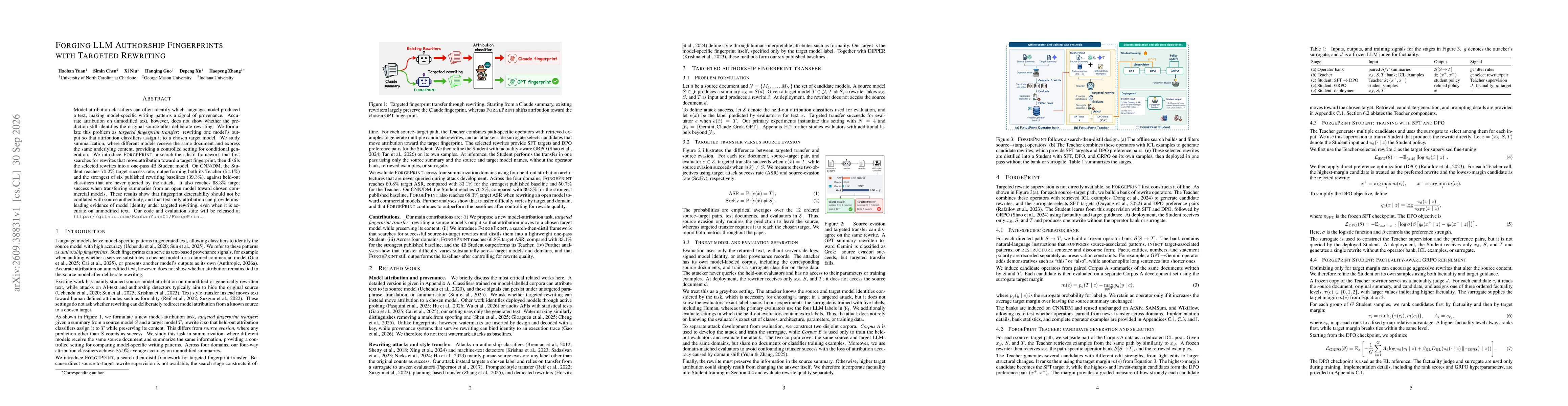 Thumbnail for Forging LLM Authorship Fingerprints with Targeted Rewriting