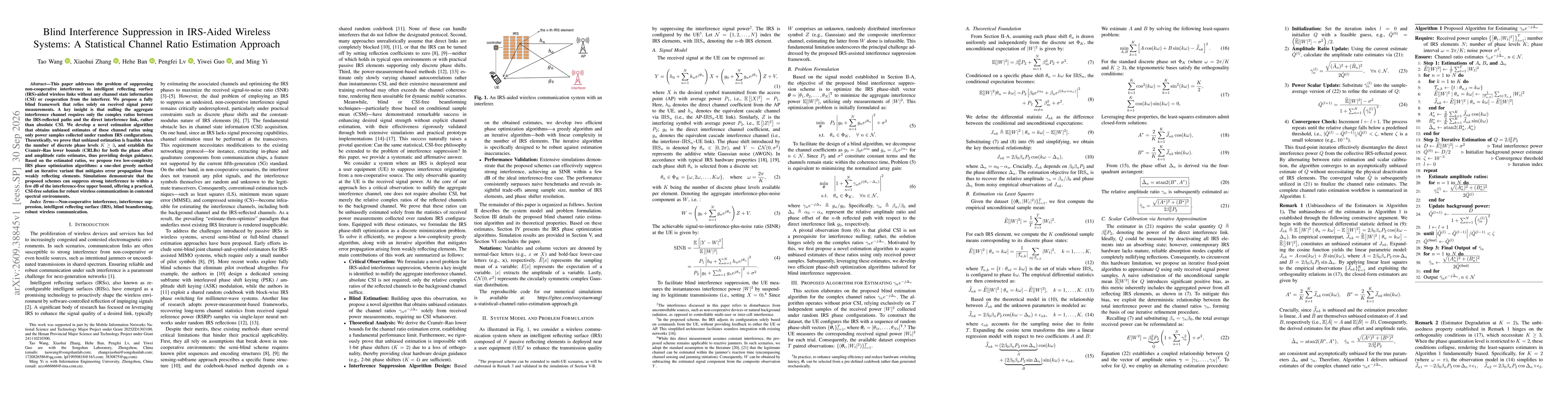 Thumbnail for Blind Interference Suppression in IRS-Aided Wireless Systems: A Statistical Channel Ratio Estimation Approach