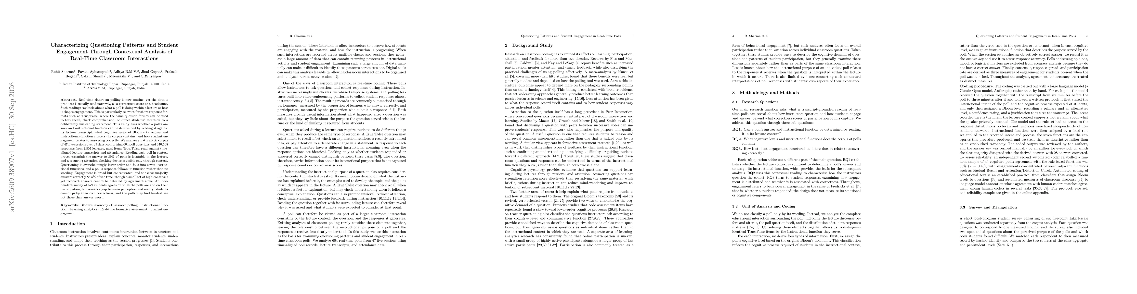Thumbnail for Characterizing Questioning Patterns and Student Engagement Through Contextual Analysis of Real-Time Classroom Interactions