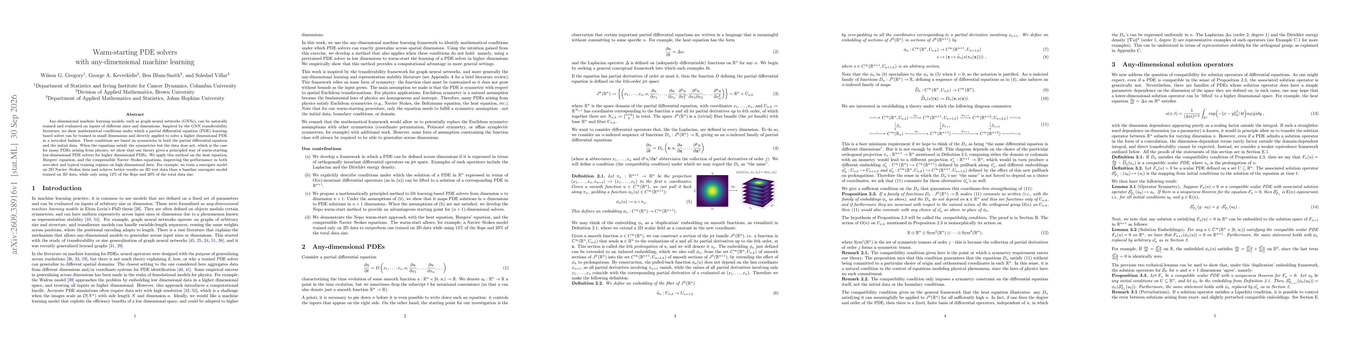 Thumbnail for Warm-starting PDE solvers with any-dimensional machine learning