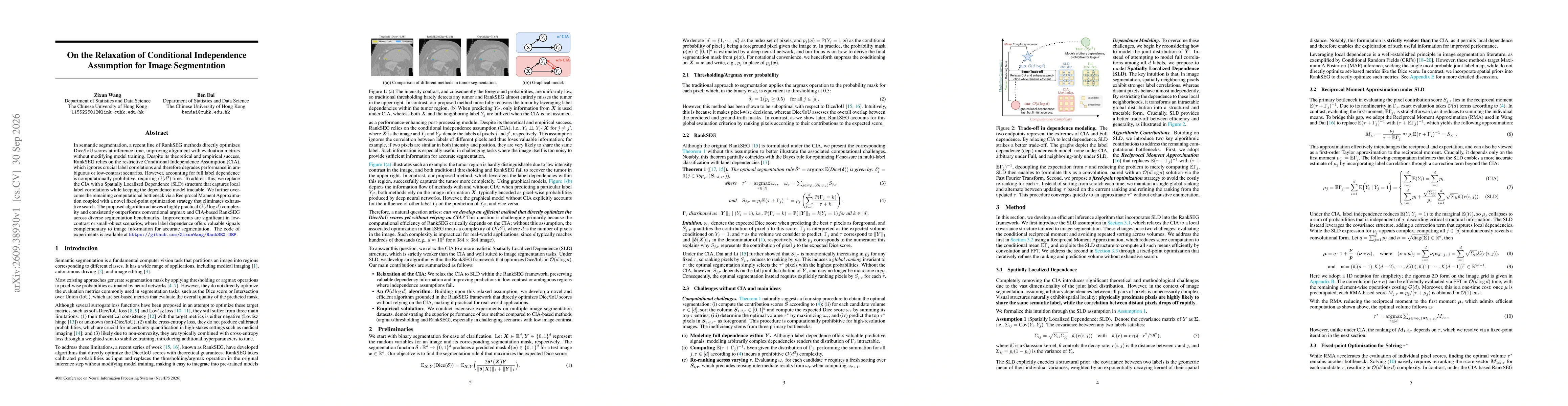 Thumbnail for On the Relaxation of Conditional Independence Assumption for Image Segmentation