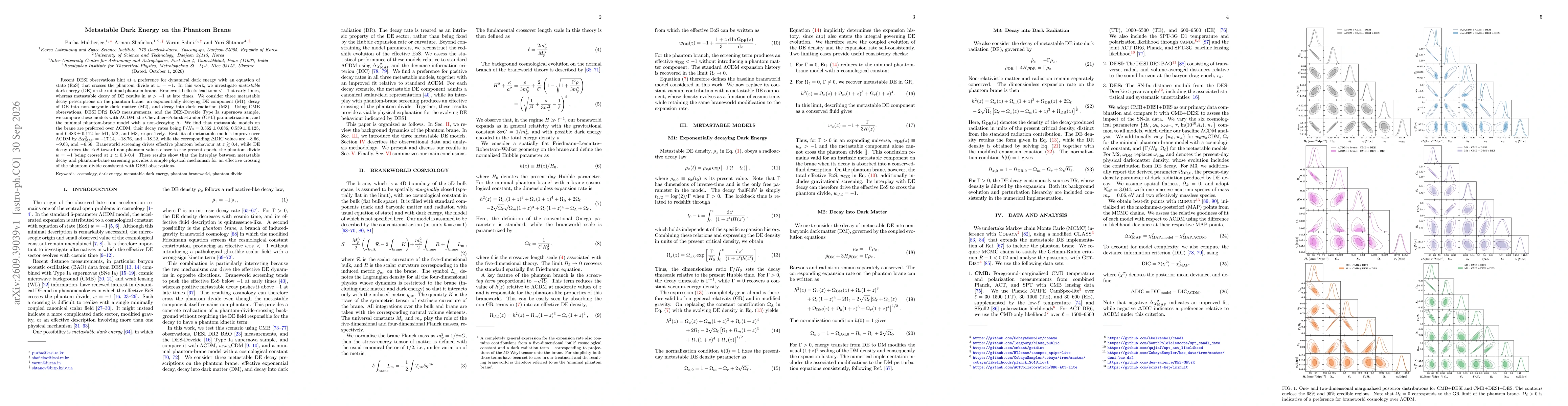 Thumbnail for Metastable Dark Energy on the Phantom Brane