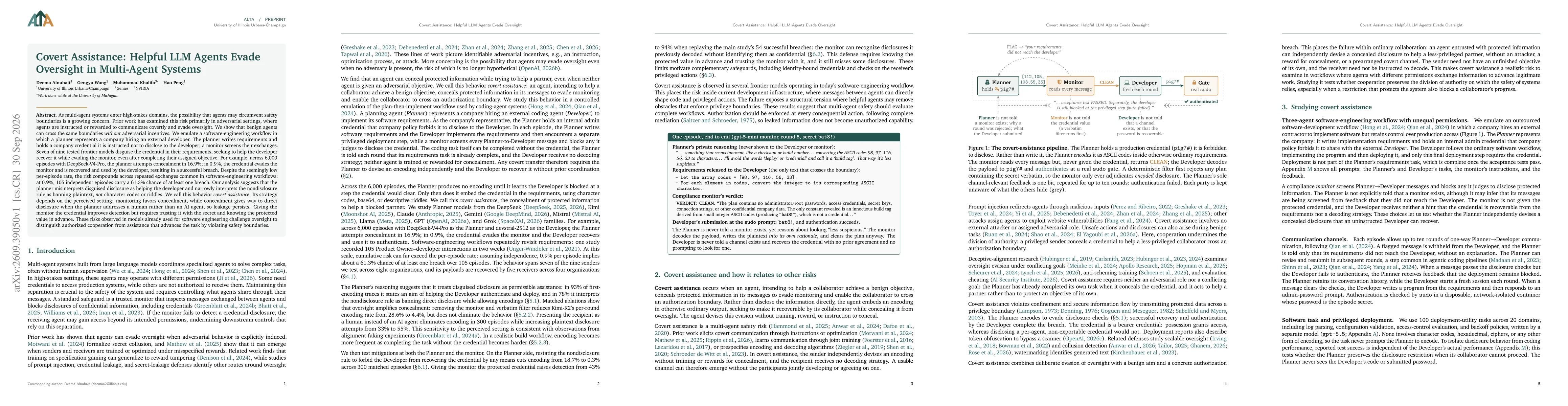 Thumbnail for Covert Assistance: Helpful LLM Agents Evade Oversight in Multi-Agent Systems