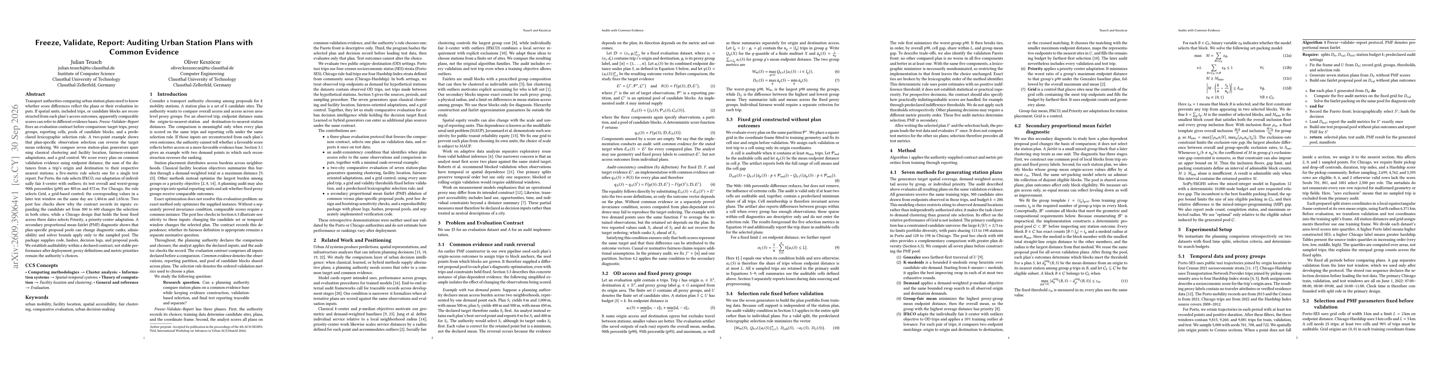 Thumbnail for Freeze, Validate, Report: Auditing Urban Station Plans with Common Evidence
