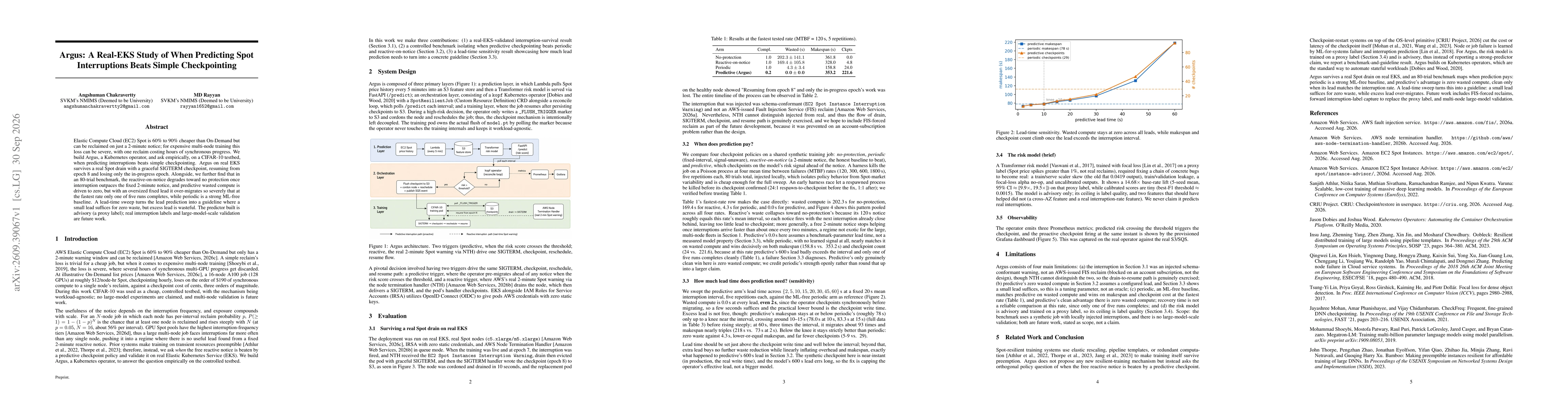 Thumbnail for Argus: A Real-EKS Study of When Predicting Spot Interruptions Beats Simple Checkpointing