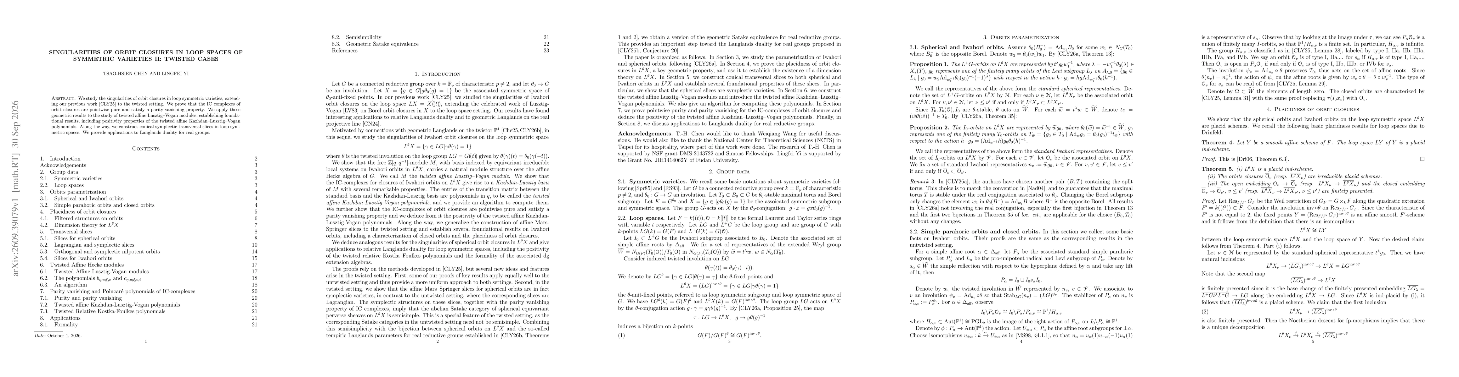 Thumbnail for Singularities of orbit closures in loop spaces of symmetric varieties II: twisted cases
