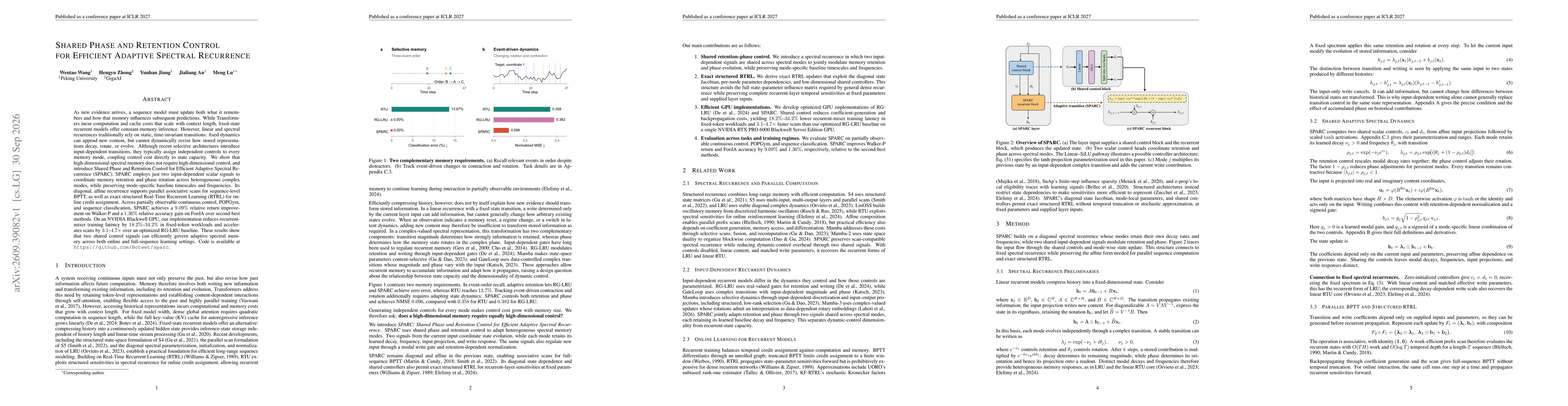 Thumbnail for Shared Phase and Retention Control for Efficient Adaptive Spectral Recurrence