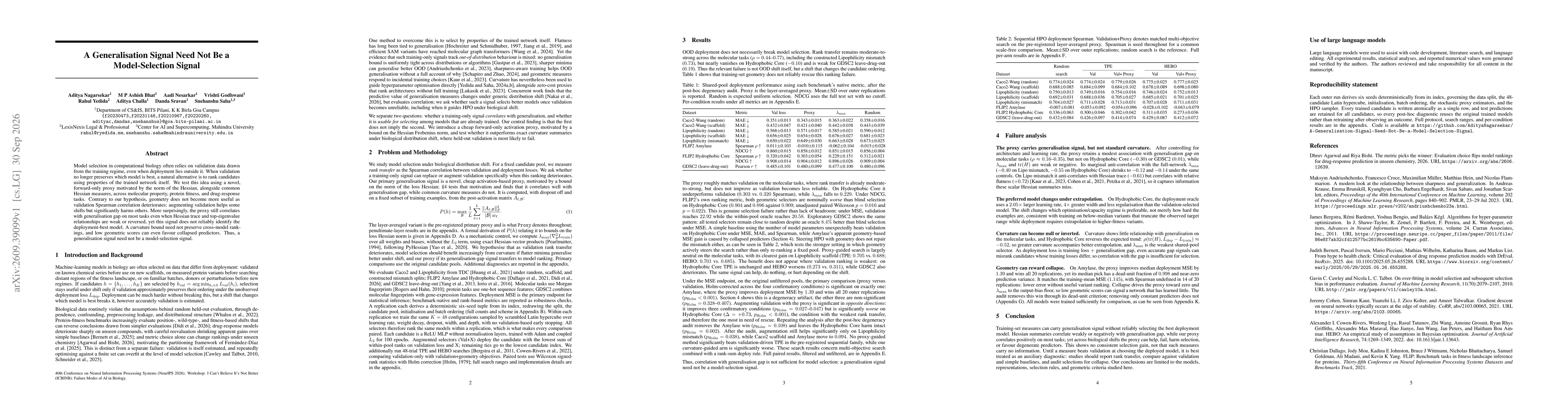 Thumbnail for A Generalisation Signal Need Not Be a Model-Selection Signal