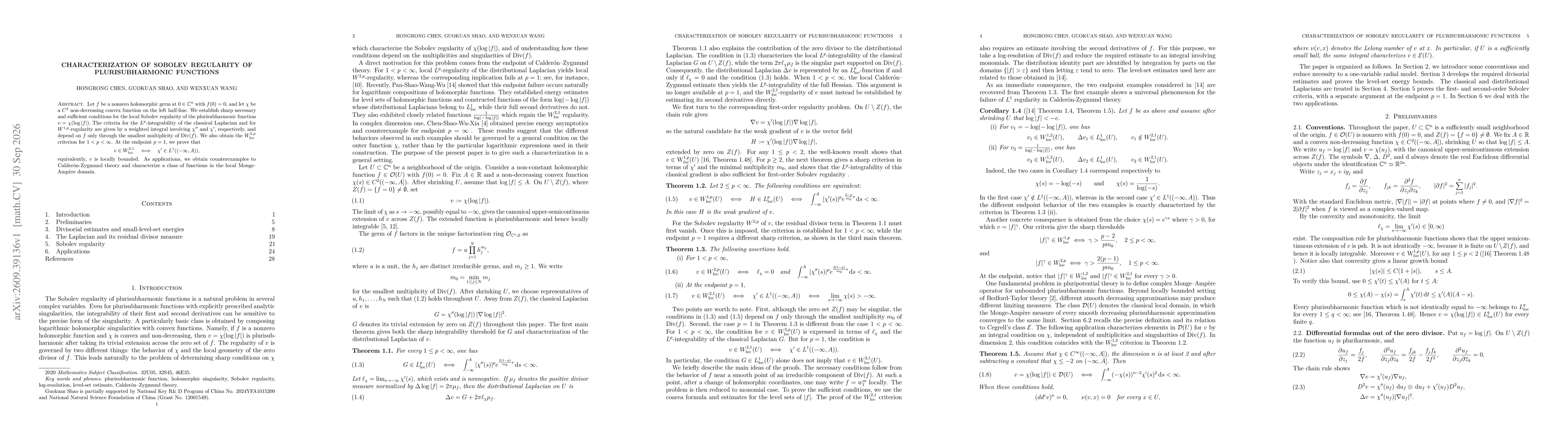 Thumbnail for Characterization of Sobolev regularity of plurisubharmonic functions