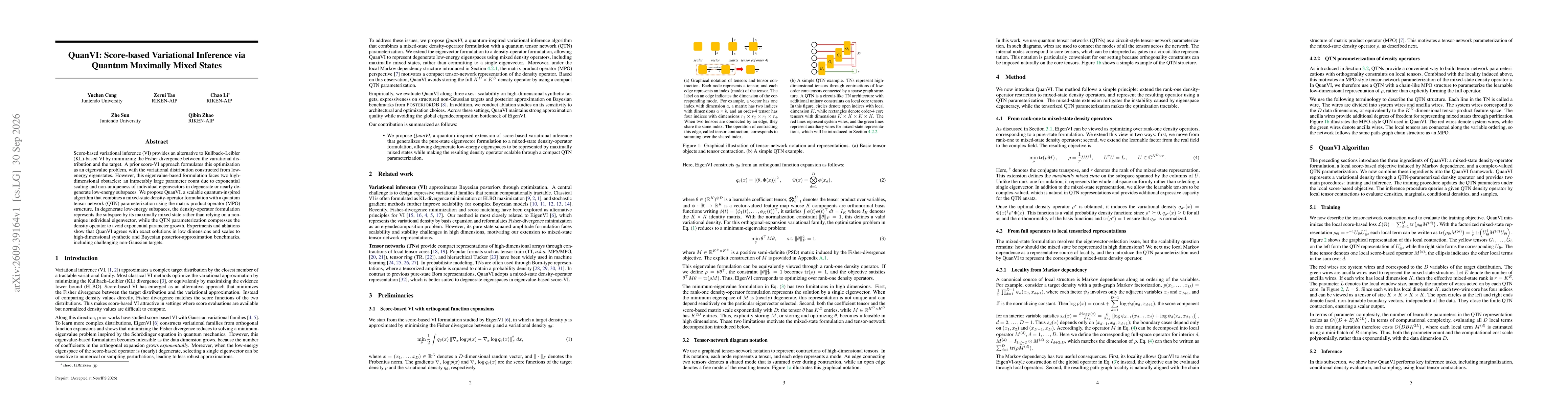 Thumbnail for QuanVI: Score-based Variational Inference via Quantum Maximally Mixed States