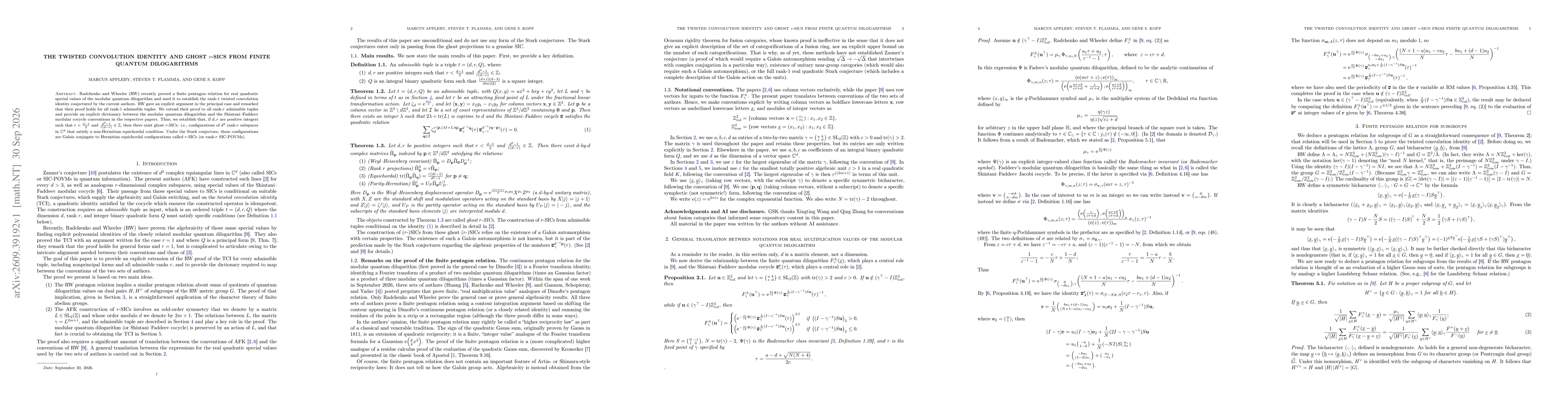 Thumbnail for The twisted convolution identity and ghost $r$-SICs from finite quantum dilogarithms