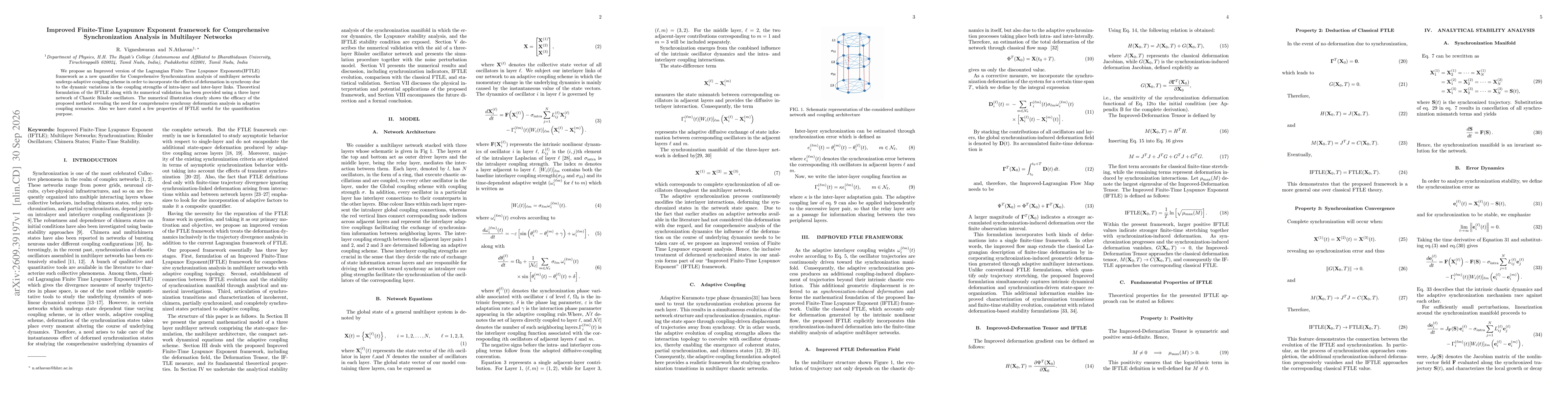 Thumbnail for Improved Finite-Time Lyapunov Exponent framework for Comprehensive Synchronization Analysis in Multilayer Networks