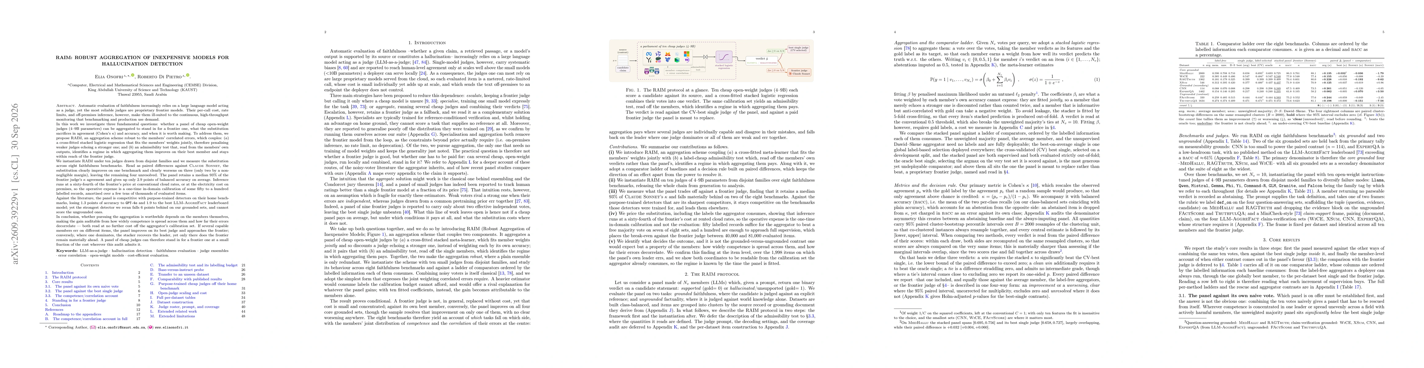 Thumbnail for RAIM: Robust Aggregation of Inexpensive Models for Hallucination Detection