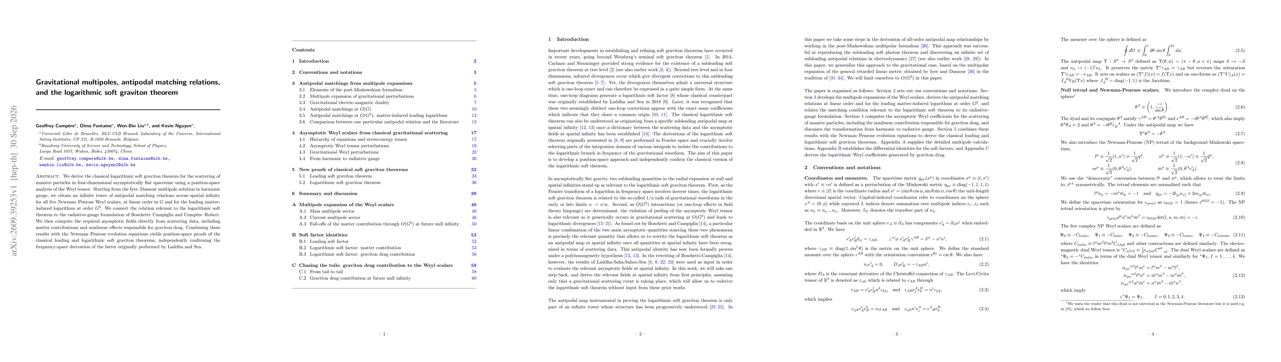 Thumbnail for Gravitational multipoles, antipodal matching relations, and the logarithmic soft graviton theorem