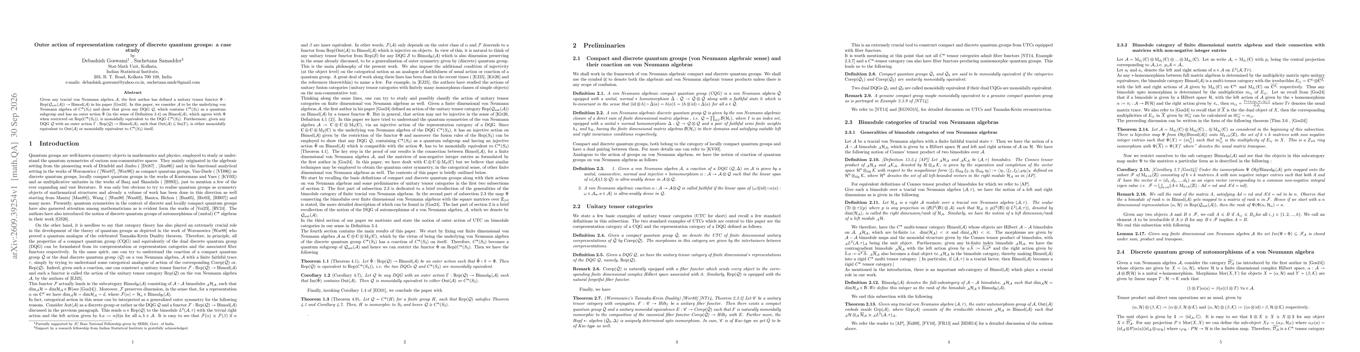 Thumbnail for Outer action of representation category of discrete quantum groups: a case study