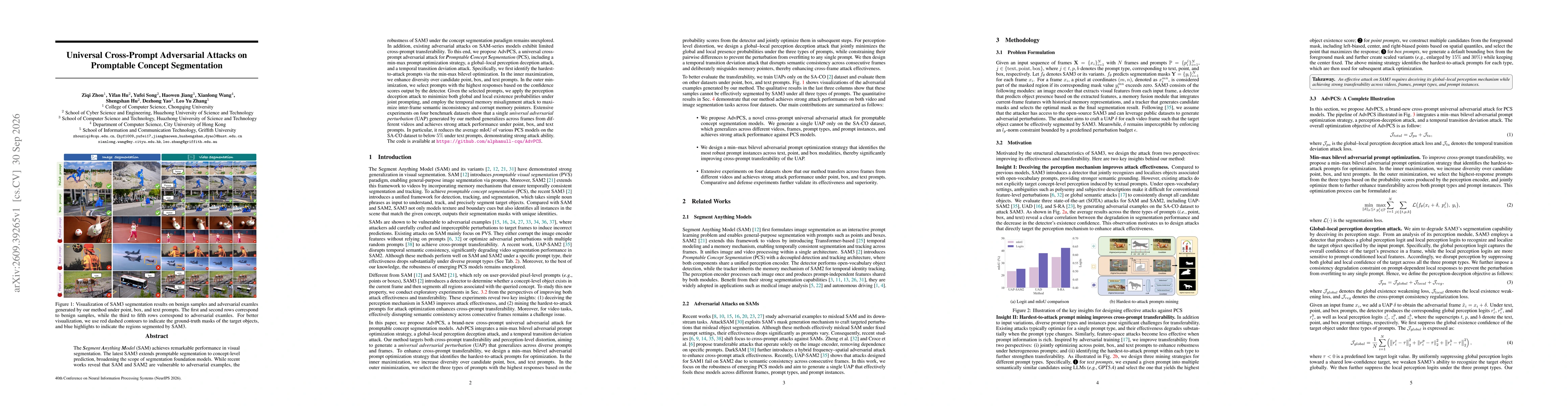 Thumbnail for Universal Cross-Prompt Adversarial Attacks on Promptable Concept Segmentation