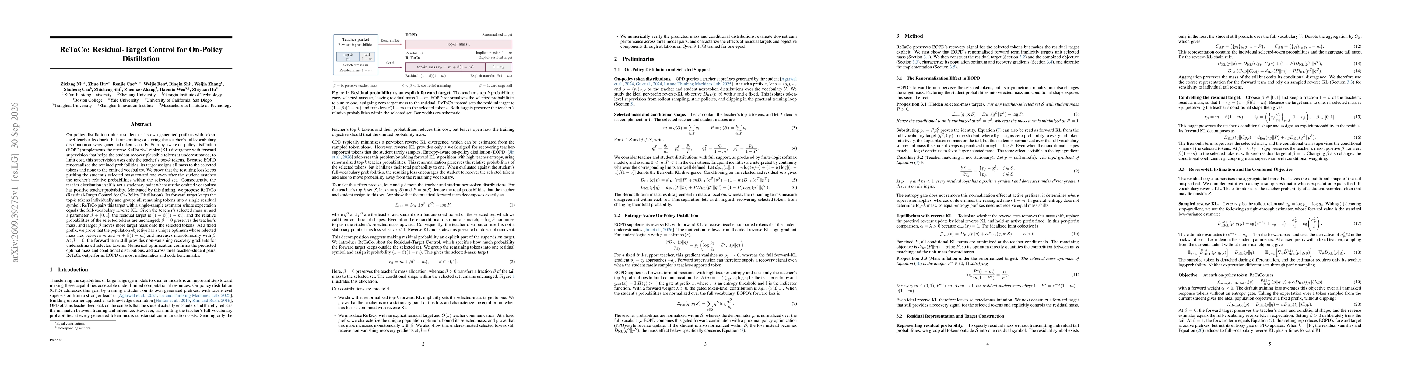 Thumbnail for ReTaCo: Residual-Target Control for On-Policy Distillation