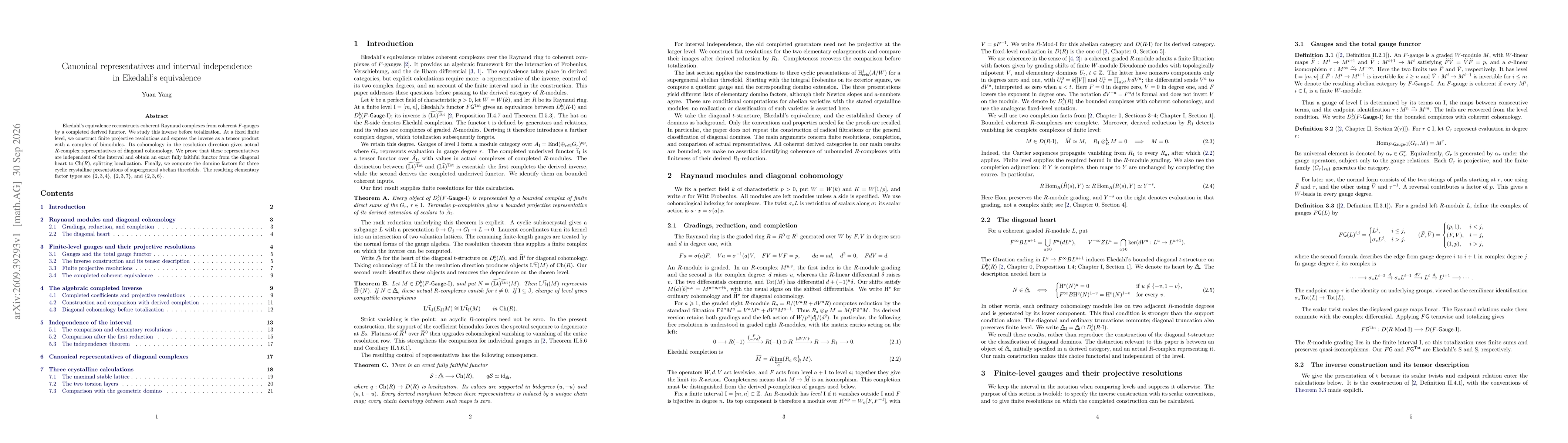 Thumbnail for Canonical representatives and interval independence in Ekedahl's equivalence