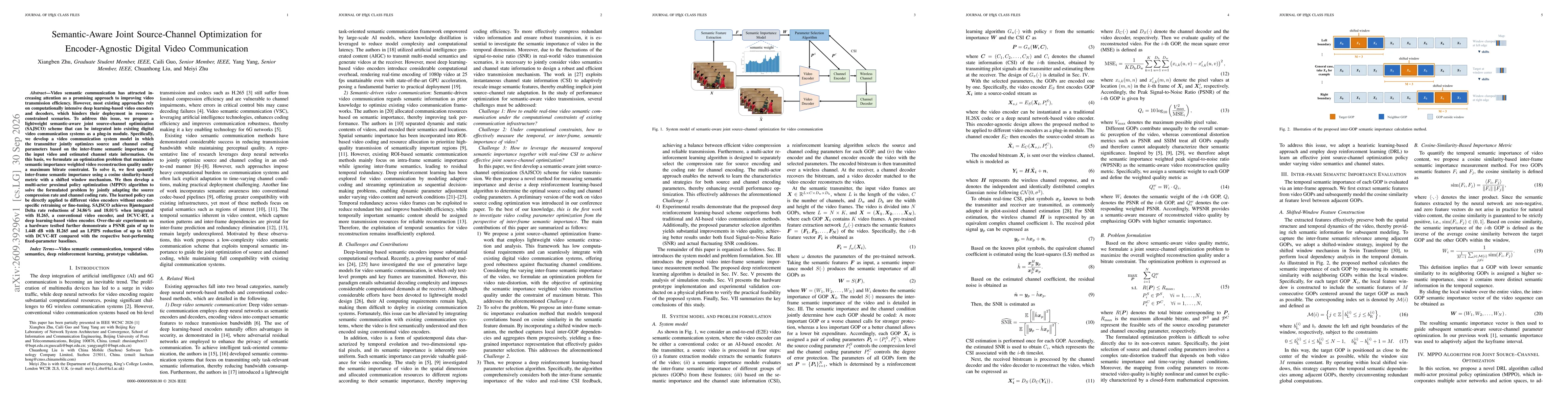 Thumbnail for Semantic-Aware Joint Source-Channel Optimization for Encoder-Agnostic Digital Video Communication