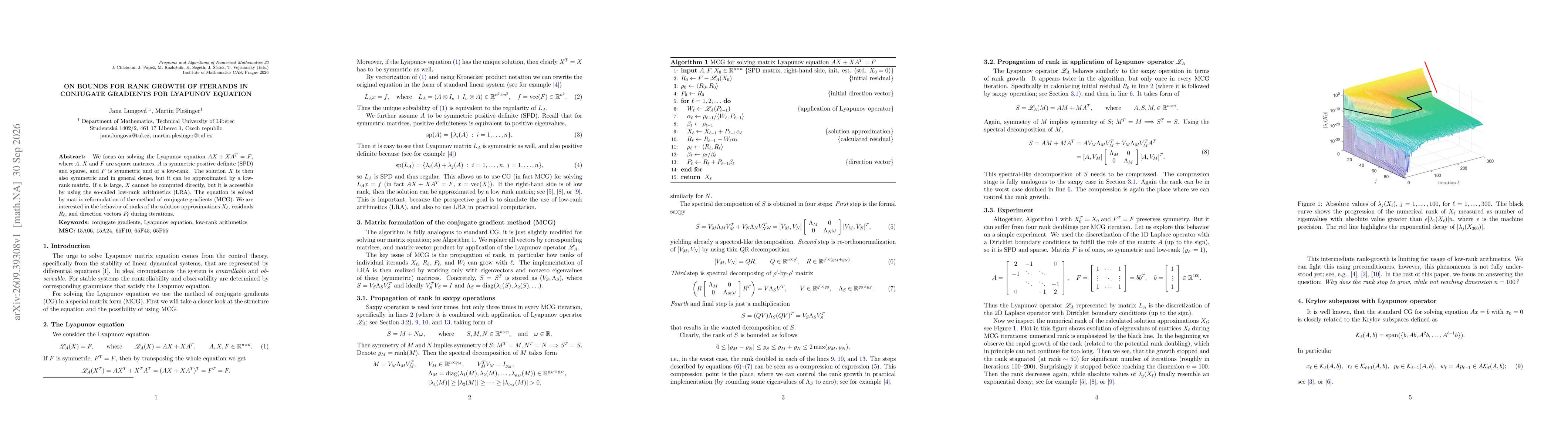 Thumbnail for On bounds for rank growth of iterands in conjugate gradients for Lyapunov equation