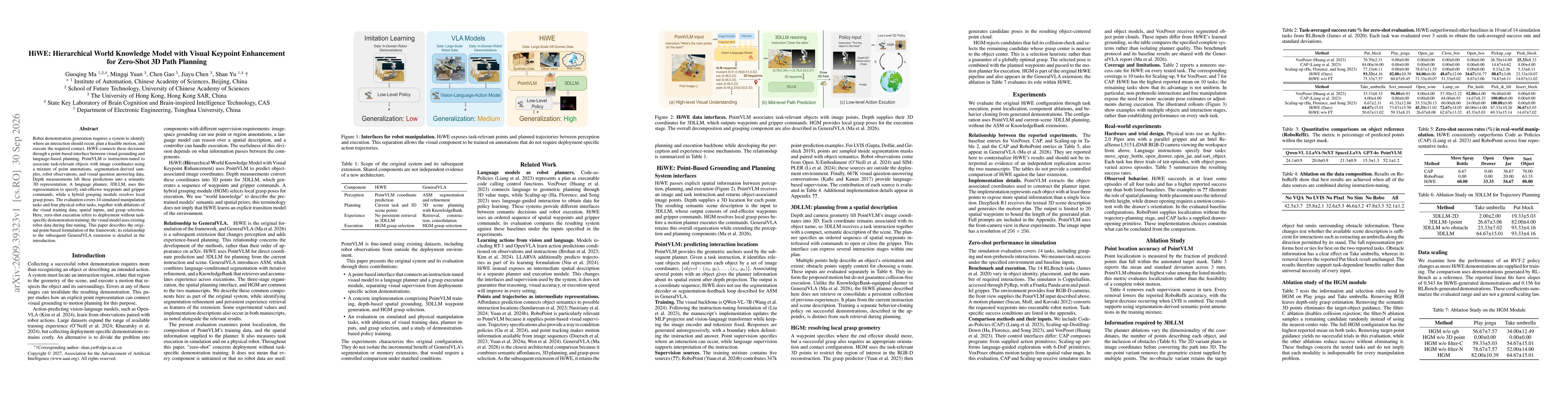 Thumbnail for HiWE: Hierarchical World Knowledge Model with Visual Keypoint Enhancement for Zero-Shot 3D Path Planning