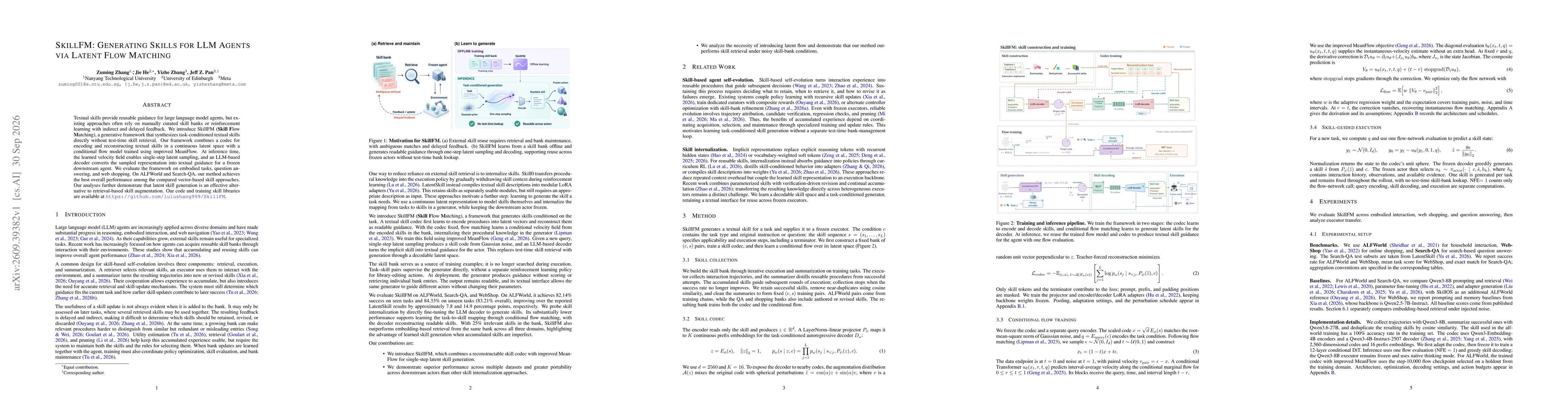 Thumbnail for SkillFM: Generating Skills for LLM Agents via Latent Flow Matching