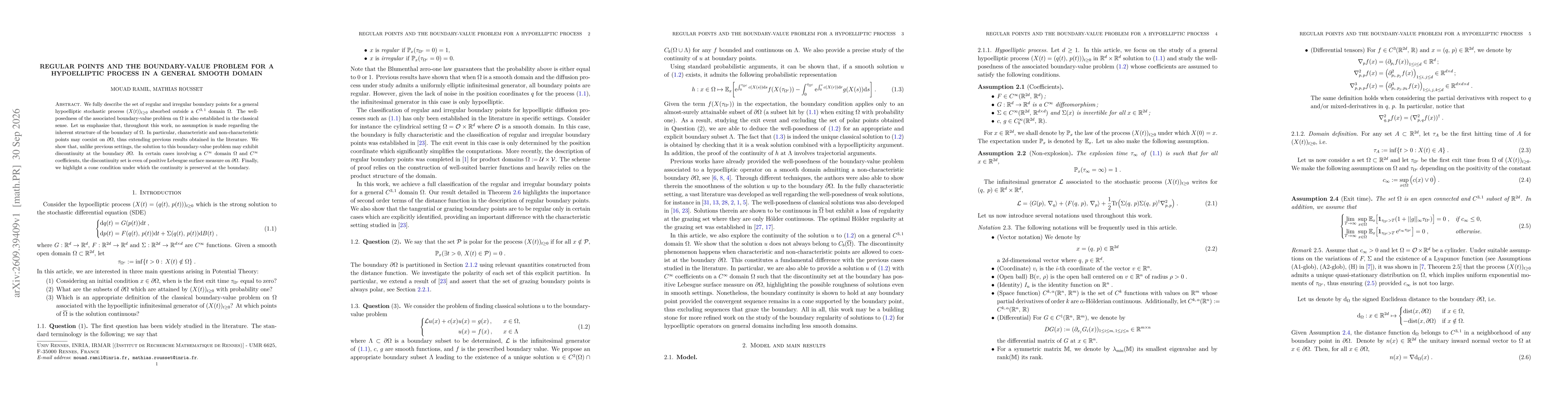 Thumbnail for Regular points and the boundary-value problem for a hypoelliptic process in a general smooth domain