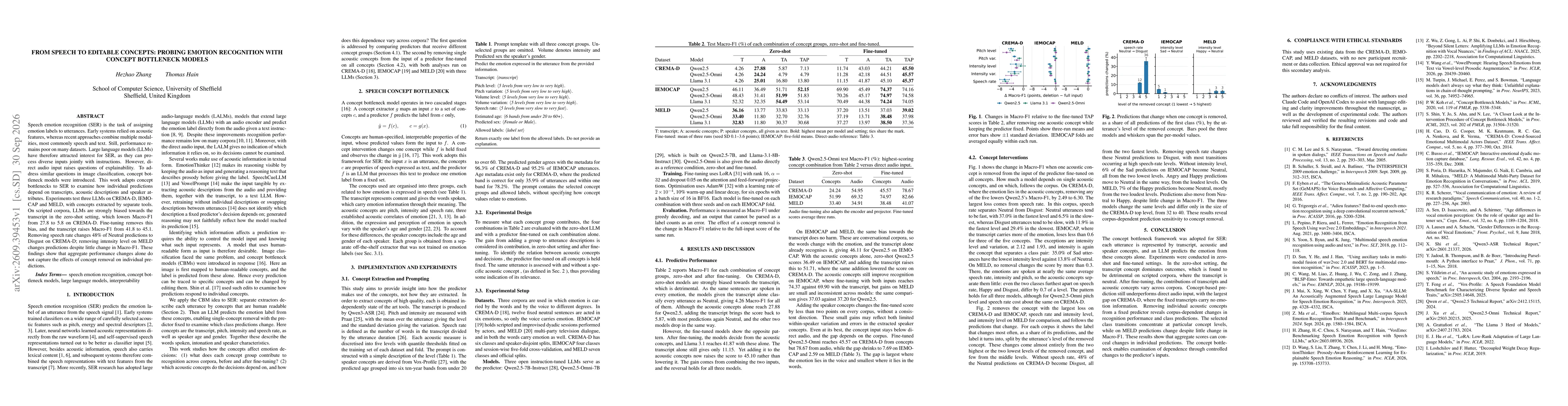 Thumbnail for From Speech to Editable Concepts: Probing Emotion Recognition with Concept Bottleneck Models